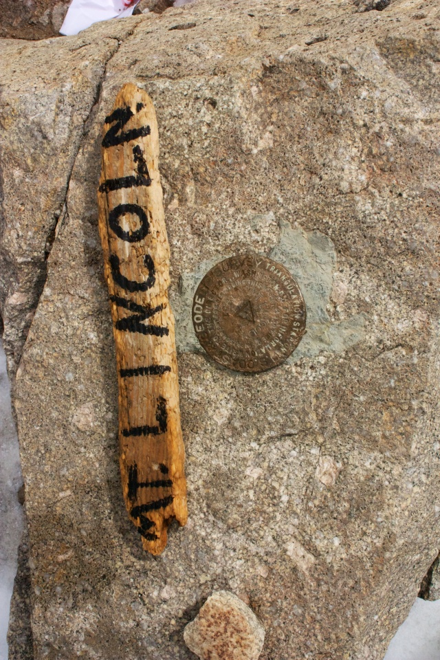Mt. Lincoln summit marker.